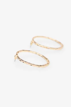 Cortefiel Pendiente aros strass Dorado Clearance