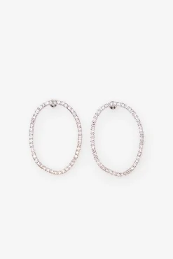 Cortefiel Pendiente aros strass Gris New