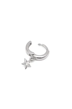 Singularu Pendiente Suelto Aro Dance Star Plata gris Outlet