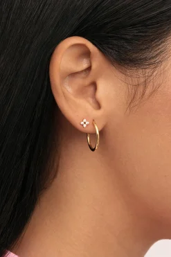 Singularu Pendiente Suelto Astrela Plata Baño Oro amarillo