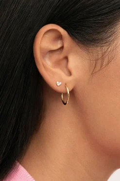 Singularu Pendiente Suelto Corazón Spark Plata Baño Oro amarillo Clearance