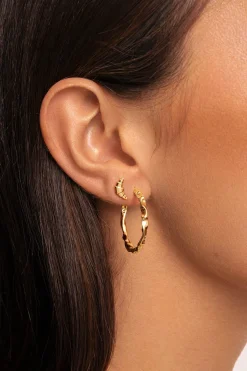 Singularu Pendiente Suelto Croissant Baño Oro amarillo Best