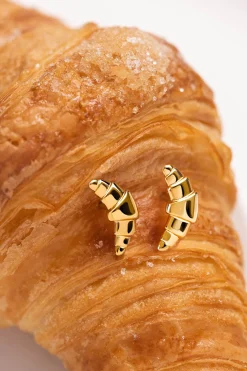 Singularu Pendiente Suelto Croissant Baño Oro amarillo Best