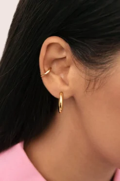 Singularu Pendiente Suelto Ear Cuff Gota Plata Baño Oro amarillo Discount