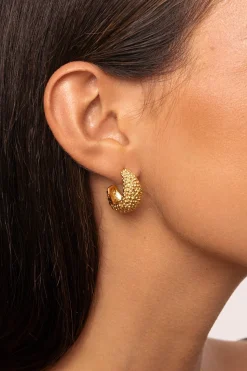 Singularu Pendientes Aro Antique Acero Baño Oro amarillo Best