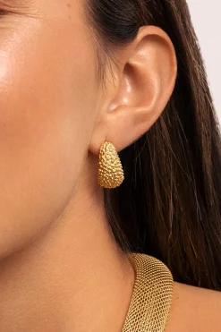 Singularu Pendientes Aro Antique Acero Baño Oro amarillo Best