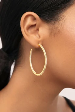 Singularu Pendientes Aro Scarlett L Baño Oro amarillo Online