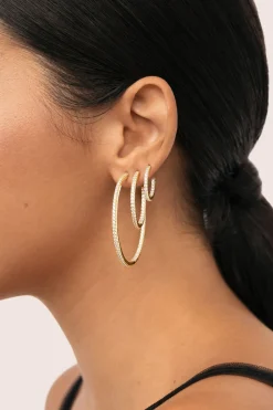 Singularu Pendientes Aro Scarlett L Baño Oro amarillo Online