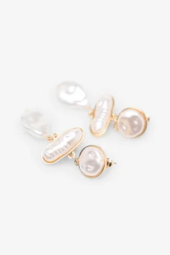 Cortefiel Pendientes de perla madre Marfil Hot