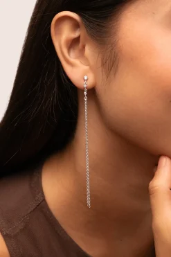 Singularu Pendientes Estrella Fugaz Plata gris Discount