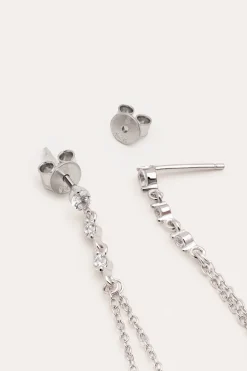 Singularu Pendientes Estrella Fugaz Plata gris Discount