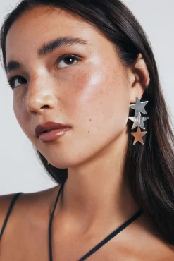 Springfield Pendientes estrellas cascada gris New