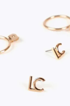 Lola Casademunt Pendientes logo Dorado Online