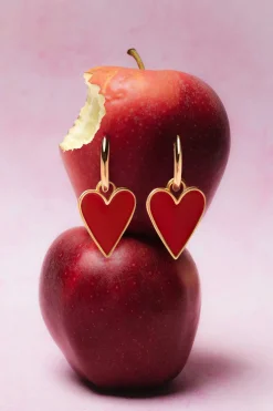 Singularu Pendientes Lovely Heart Baño Oro amarillo New