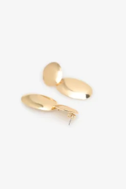 Cortefiel Pendientes ovalados vintage Dorado New