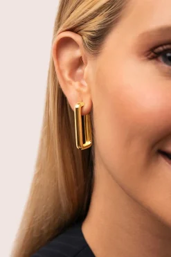 Singularu Pendientes Single Pipe Baño Oro amarillo Online