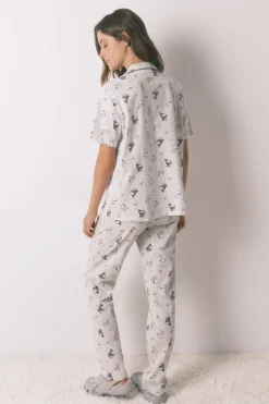 Women'secret Pijama camisero 100% algodón Snoopy estampado