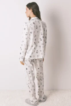Women'secret Pijama camisero 100% algodón Snoopy blanco Clearance