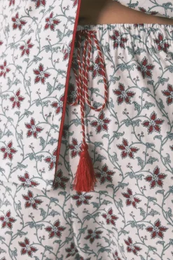 Women'secret Pijama camisero algodón estampado flores marfil New