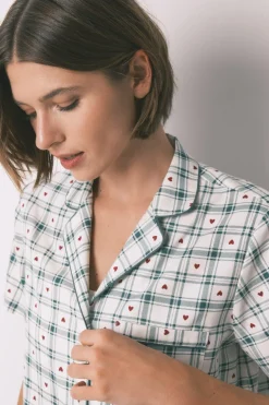 Women'secret Pijama camisero algodón cuadros estampado Outlet
