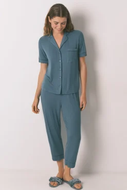 Women'secret Pijama camisero Capri viscosa verde Sale