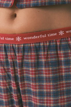 Women'secret Pijama camisero cuadros 100% algodón azul Online