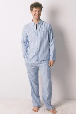 Women'secret Pijama camisero masculino rayas 100% algodón estampado