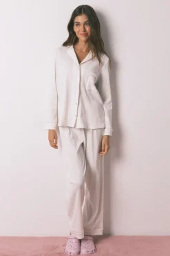 Women'secret Pijama camisero rayas La Vecina Rubia marfil Clearance