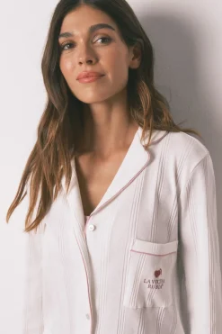 Women'secret Pijama camisero rayas La Vecina Rubia marfil Clearance