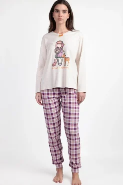 Admas Pijama cuadros Be Kind To All Creatures SANTORO GORJUSS beige