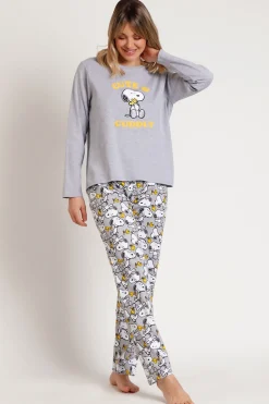 Admas Pijama Family Snoopy Funny para mujer gris Online