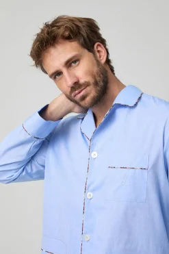 Kiff-Kiff Pijama Kiff Kiff 100% Algodón Detalle Vivo Escocés azul New