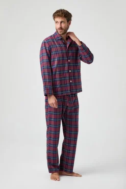 Kiff-Kiff Pijama Kiff Kiff Franela Cuadros Azul Rojo estampado New