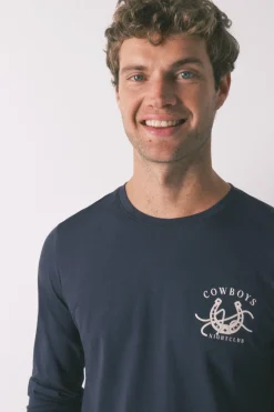 Women'secret Pijama largo 100% algodón country azul Outlet