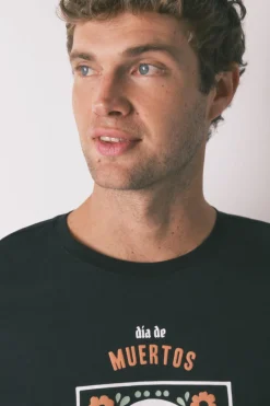 Women'secret Pijama largo 100% algodón "Día de muertos" negro Clearance