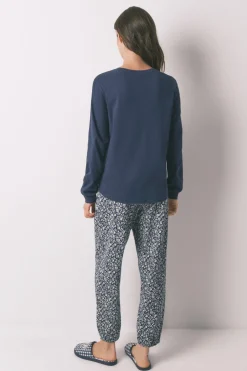Women'secret Pijama largo 100% algodón SmileyWorld® azul Discount