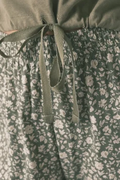 Women'secret Pijama largo 100% algodón Smiley kaki Outlet