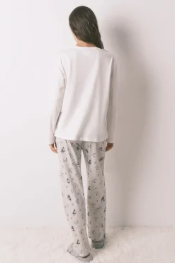 Women'secret Pijama largo 100% algodón Snoopy blanco Sale