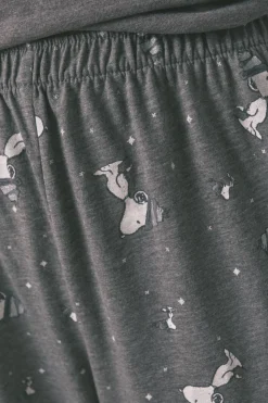 Women'secret Pijama largo 100% algodón Snoopy gris Discount