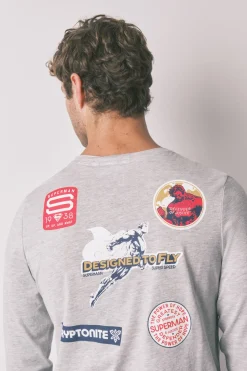 Women'secret Pijama largo 100% algodón Superman gris Best