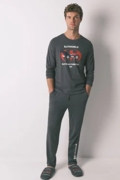Women'secret Pijama largo algodón Batman gris