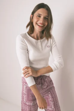 Women'secret Pijama largo algodón estampado flores marfil Best