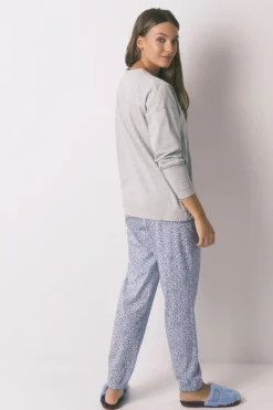 Women'secret Pijama largo algodón Mickey gris Outlet