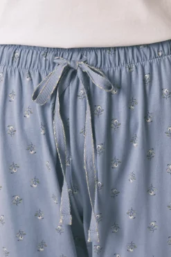 Women'secret Pijama largo algodón pantalón flores marfil Outlet