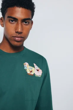 Springfield Pijama largo Bob Esponja verde Hot