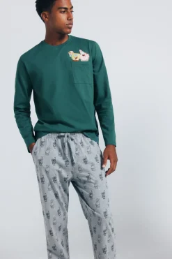 Springfield Pijama largo Bob Esponja verde Hot