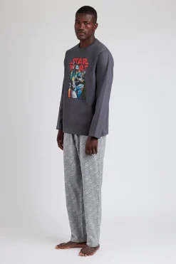 Admas Pijama largo Boba Fett para hombre gris Hot