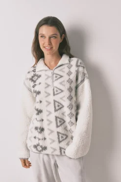 Women'secret Pijama largo borrego y polar estampado Clearance