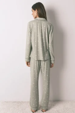 Women'secret Pijama largo camisero ovejas estampado Discount