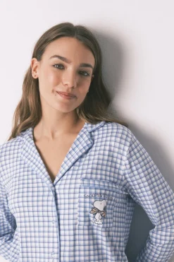 Women'secret Pijama largo camisero Snoopy Vichy estampado Online